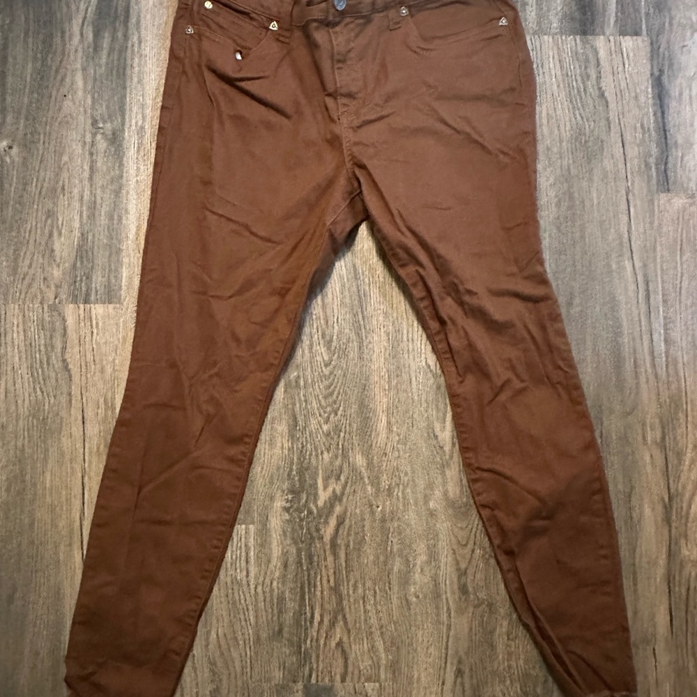 Brown Slim Fit Pants
